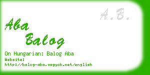 aba balog business card